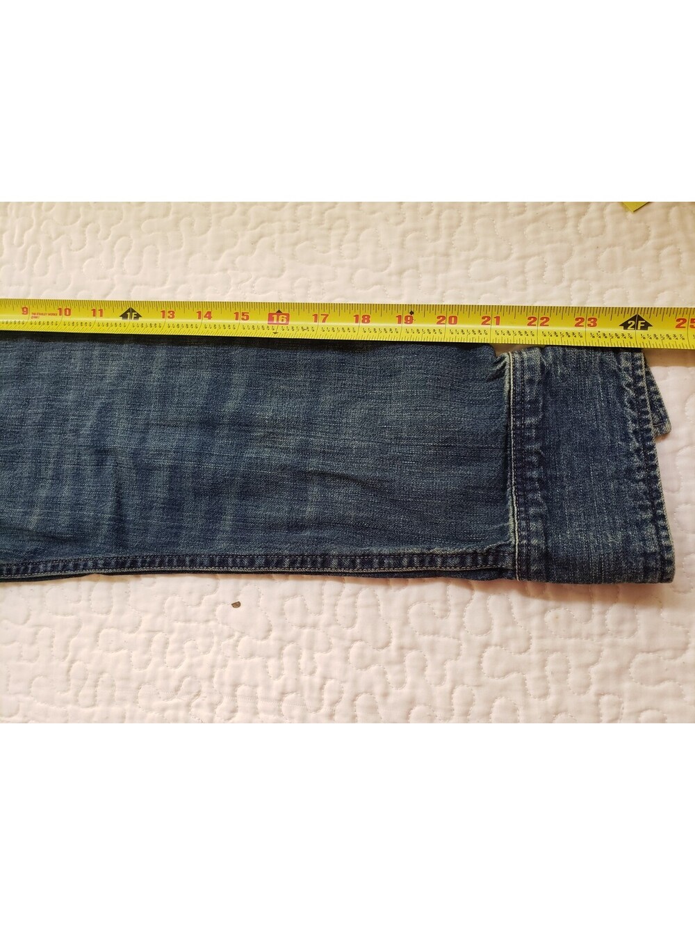 RRL Ralph Lauren Western Denim Snap Bottom Shirt Distressed Indigo men Size M - Picture 7 of 7